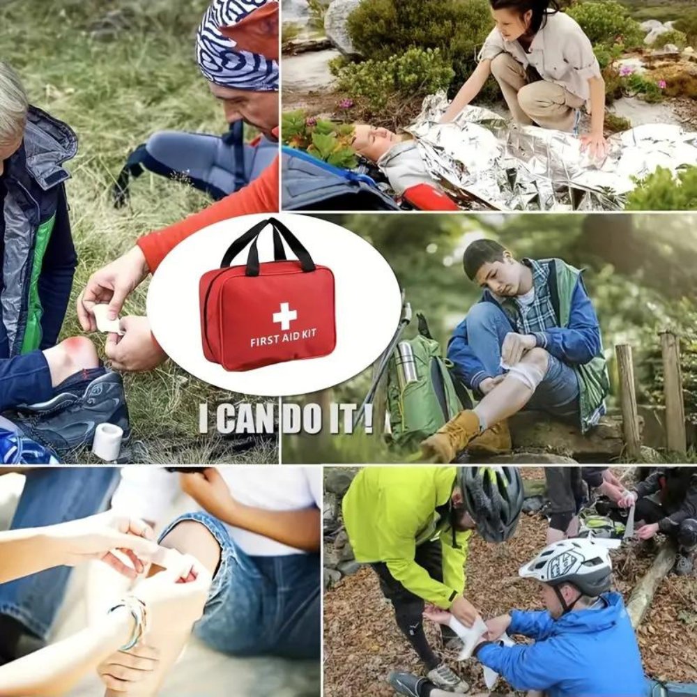 First aid kit used to treat scrapes and injuries outdoors