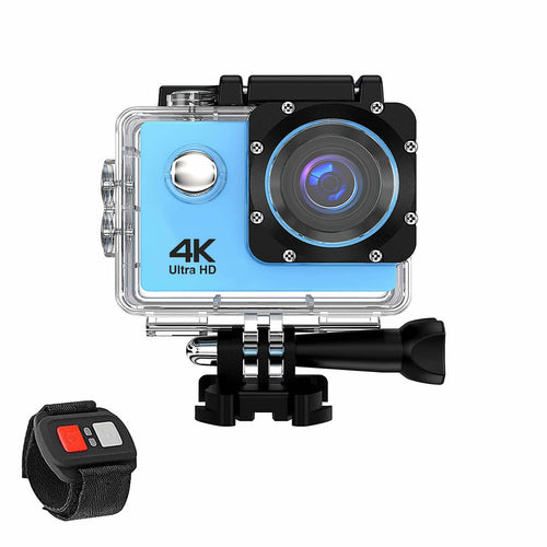 4K Waterproof Action Camera in blue