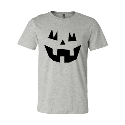 Cute Scary Pumpkin Faces Halloween T-Shirt in athletic heather