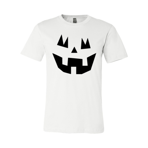 Cute Scary Pumpkin Faces Halloween T-Shirt in white