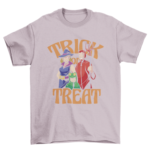 Family Halloween Costumes Trick or Treat T-Shirt in light pink