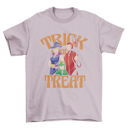 Family Halloween Costumes Trick or Treat T-Shirt in light pink