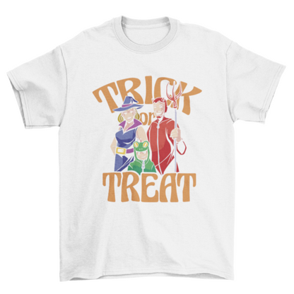 Family Halloween Costumes Trick or Treat T-Shirt in white