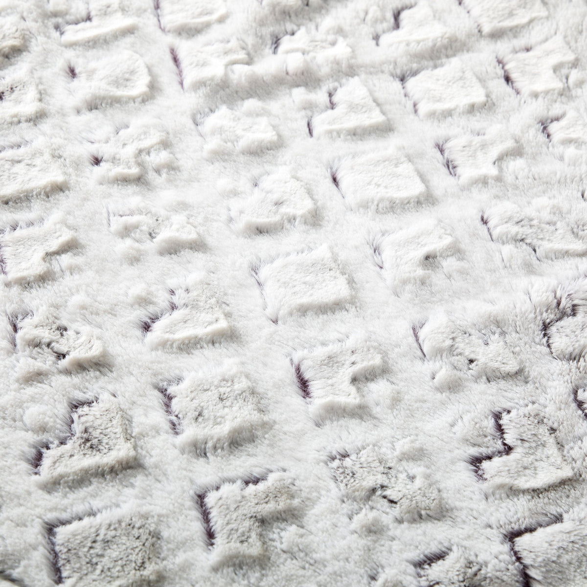 Embossed faux fur texture of the sherpa throw blanket