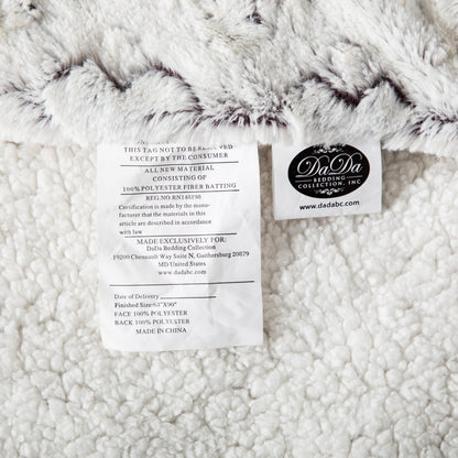Faux fur sherpa throw care label