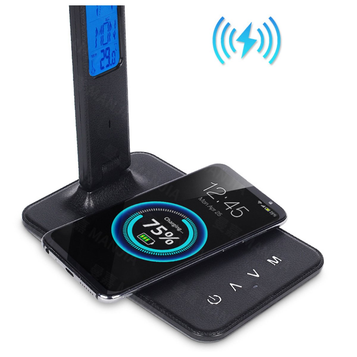 Phone wireless charging on the desk lamp base