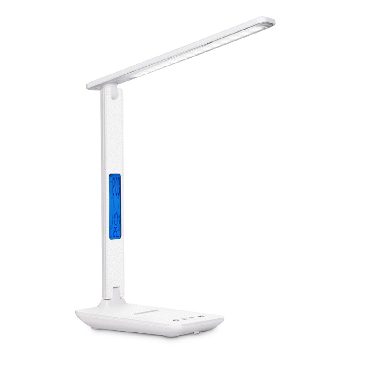 White version of the LED desk lamp with clock