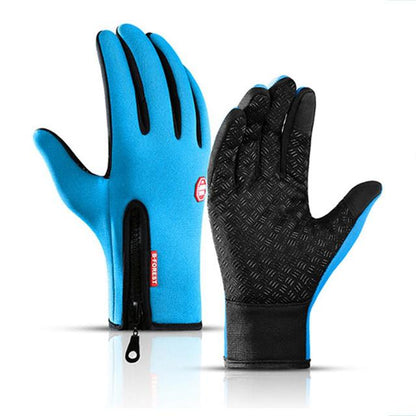 Men's Waterproof Touchscreen Winter Gloves in blue
