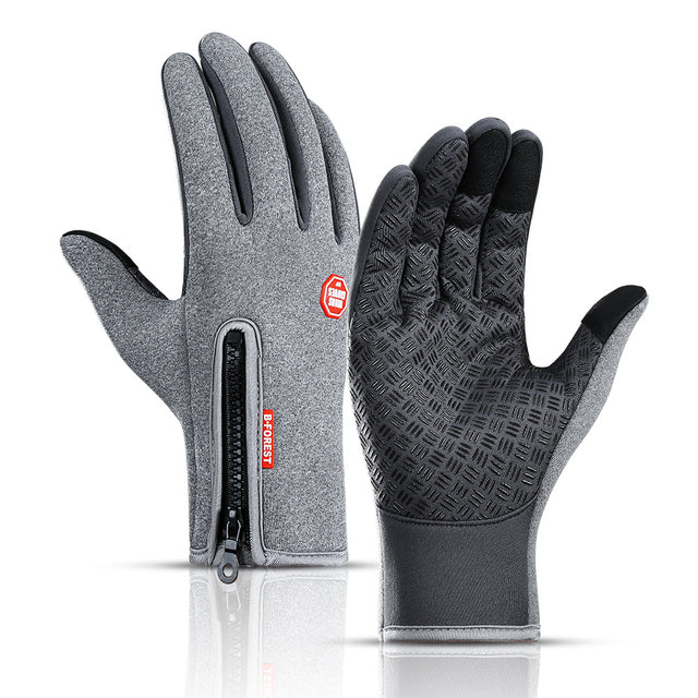 Men's Waterproof Touchscreen Winter Gloves in gray