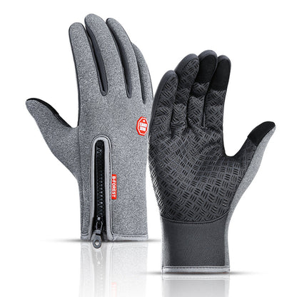 Men's Waterproof Touchscreen Winter Gloves in gray