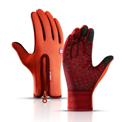 Men's Waterproof Touchscreen Winter Gloves in orange