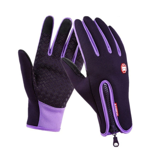 Men's Waterproof Touchscreen Winter Gloves in purple