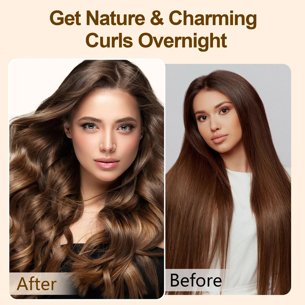 Before and after: straight hair and overnight curls from the heatless curler